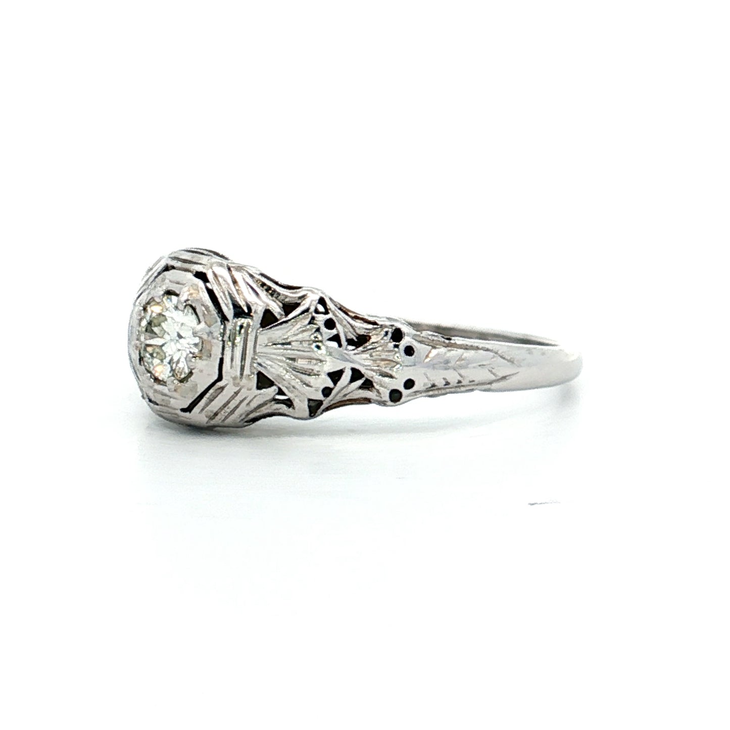 .17 Vintage European Diamond Engagement Ring 18k