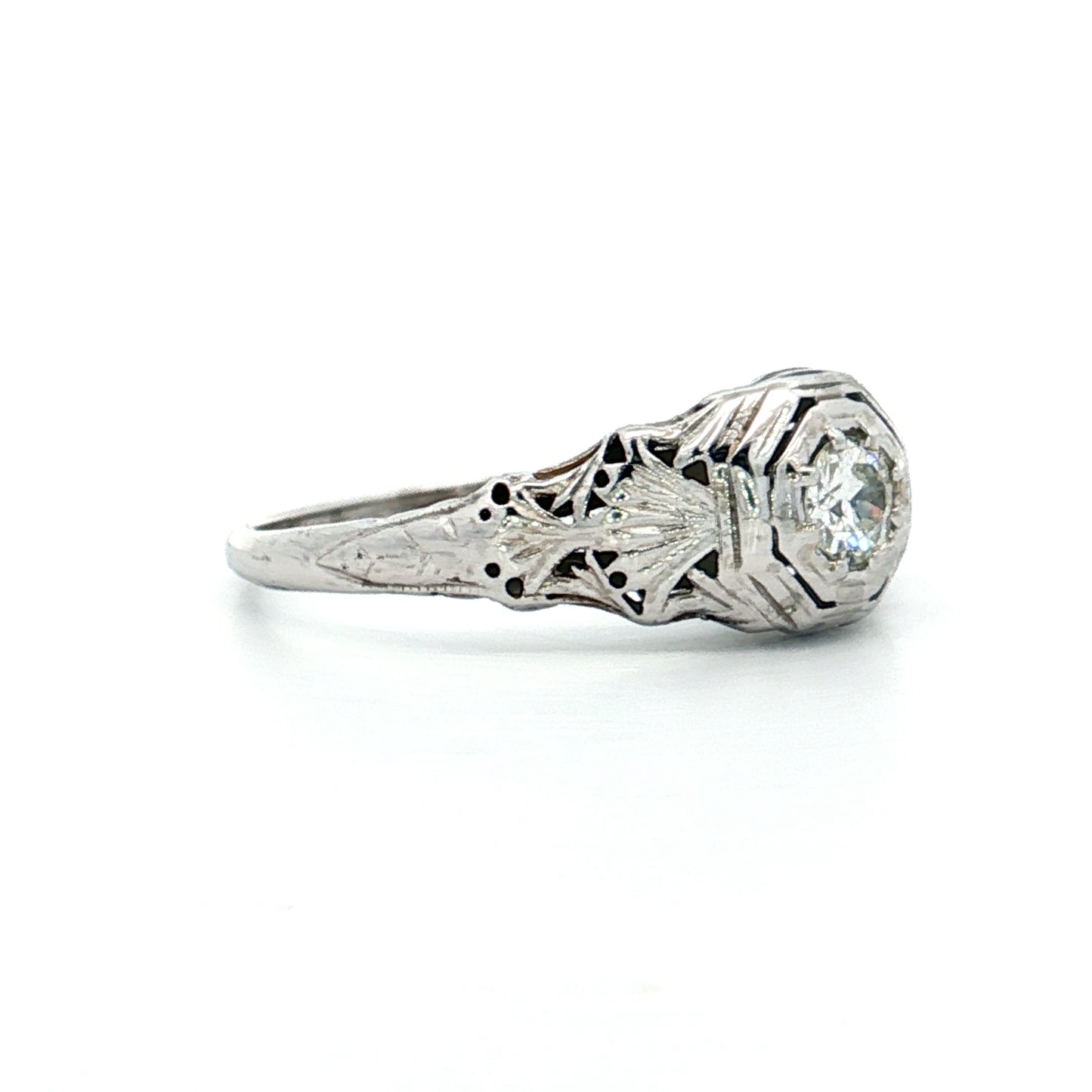 .17 Vintage European Diamond Engagement Ring 18k