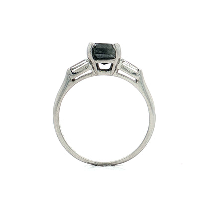 2.08 Vintage Shield Cut Diamond Engagement Ring Platinum