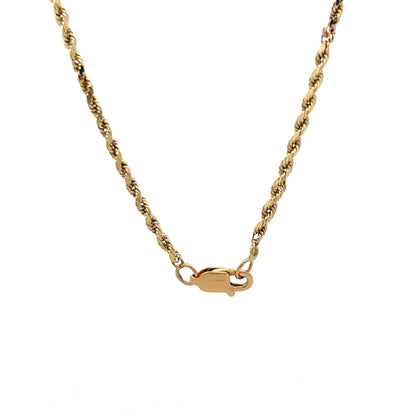 18" Rope Chain Necklace in 14k Yellow Gold