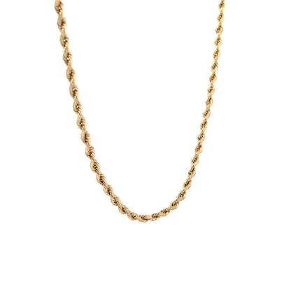 18" Rope Chain Necklace in 14k Yellow Gold