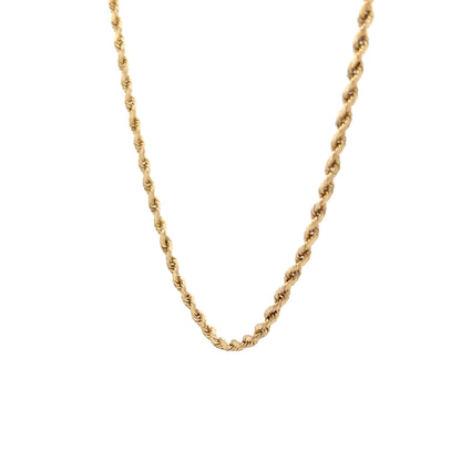 18" Rope Chain Necklace in 14k Yellow Gold