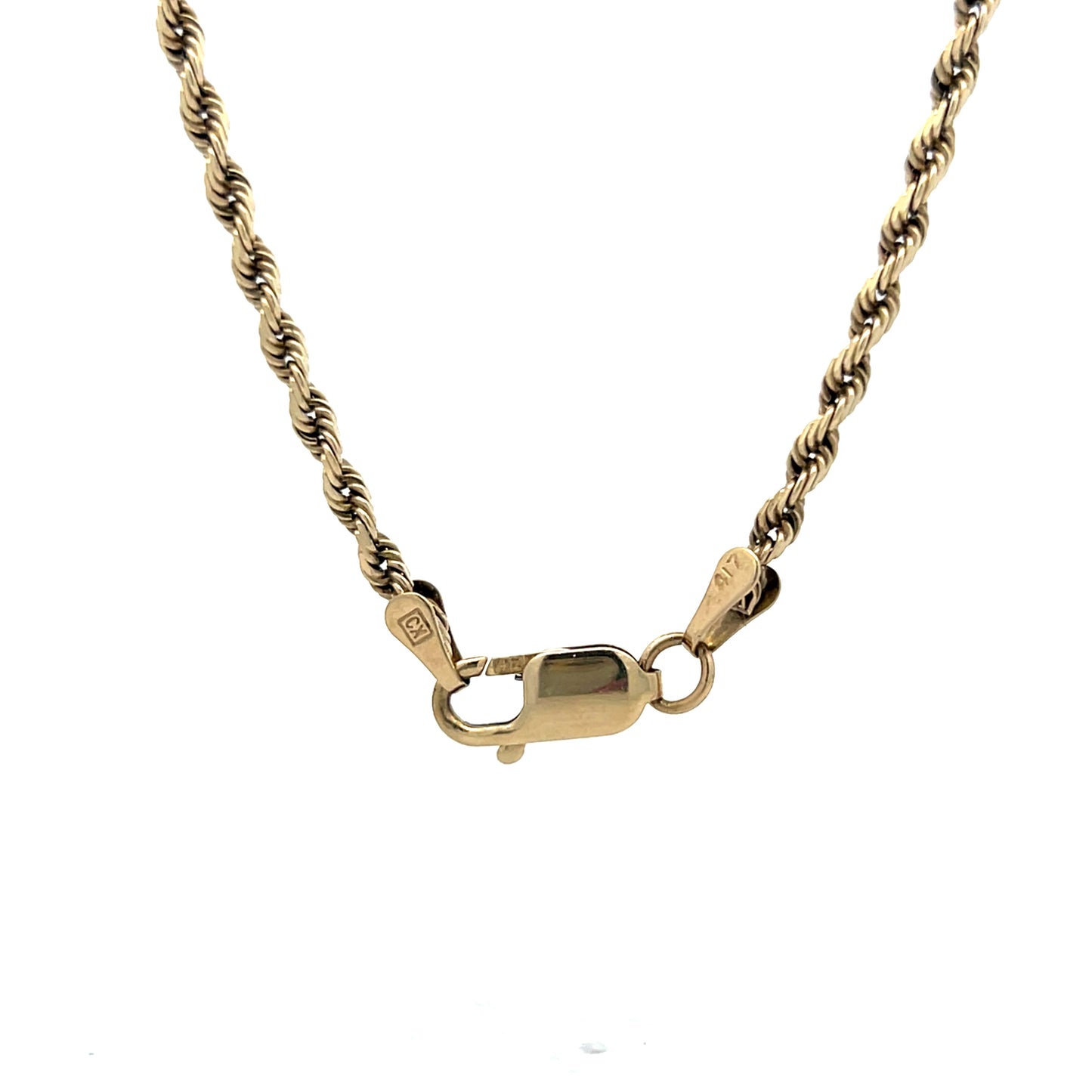 18 Inch Rope Chain Necklace in 10k Yellow Gold