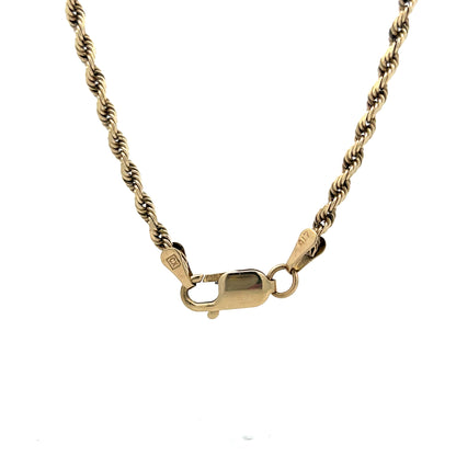 18 Inch Rope Chain Necklace in 10k Yellow Gold