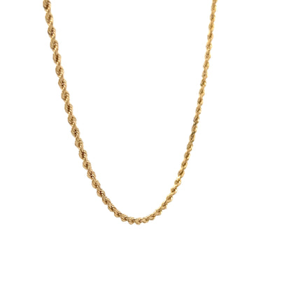 23.5" Rope Chain Necklace in 14k Yellow Gold