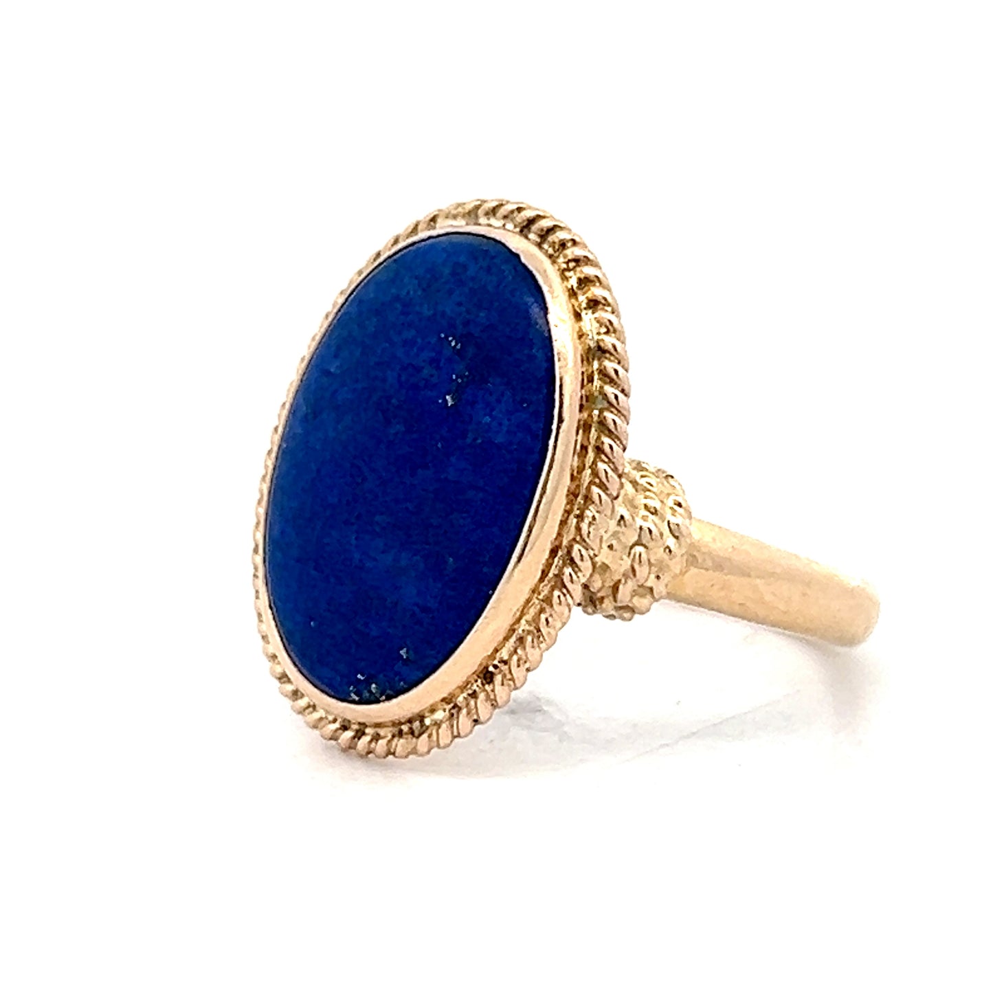Vintage Cabochon Lapis Lazuli Cocktail Ring in 14k