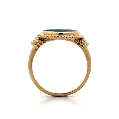 Vintage Cabochon Lapis Lazuli Cocktail Ring in 14k