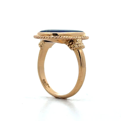Vintage Cabochon Lapis Lazuli Cocktail Ring in 14k