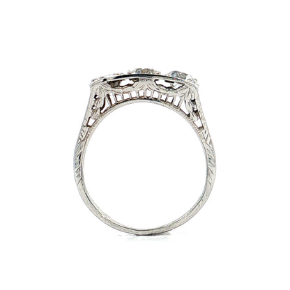 1.40 Antique Deco Three Stone Diamond Engagement Ring 18k