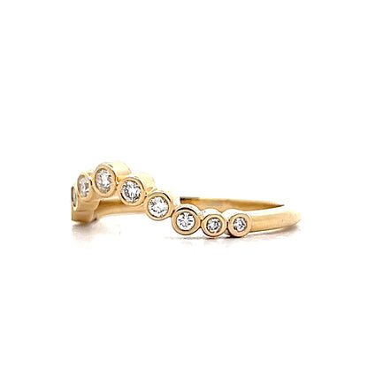 .20 Bezel Diamond Contour Wedding Band in 14k