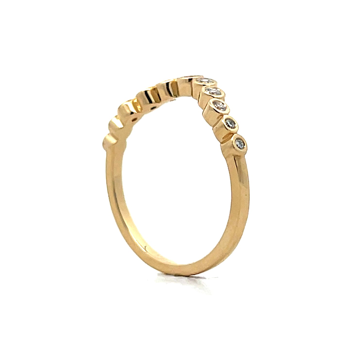 .20 Bezel Diamond Contour Wedding Band in 14k