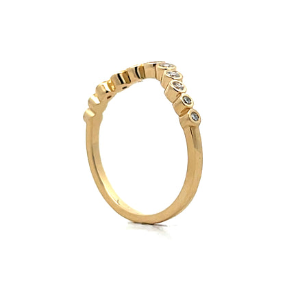 .20 Bezel Diamond Contour Wedding Band in 14k