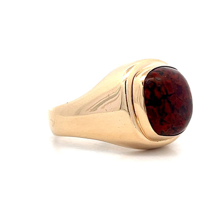 Vintage Mid-Century Cabochon Jasper Ring in 14k