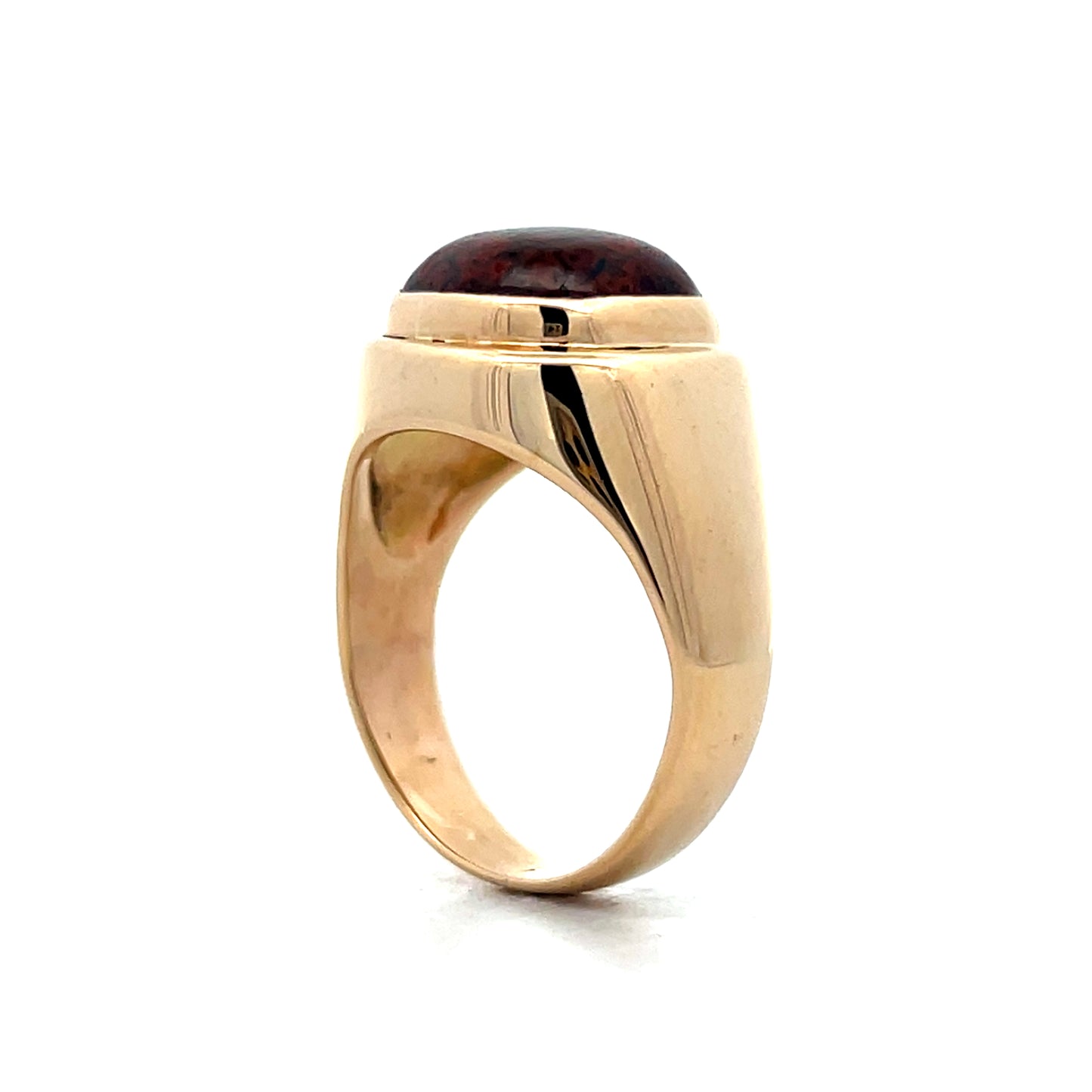 Vintage Mid-Century Cabochon Jasper Ring in 14k