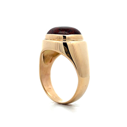 Vintage Mid-Century Cabochon Jasper Ring in 14k