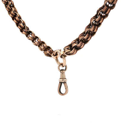18" Antique Victorian Rolo Chain Necklace in 9k Rose Gold