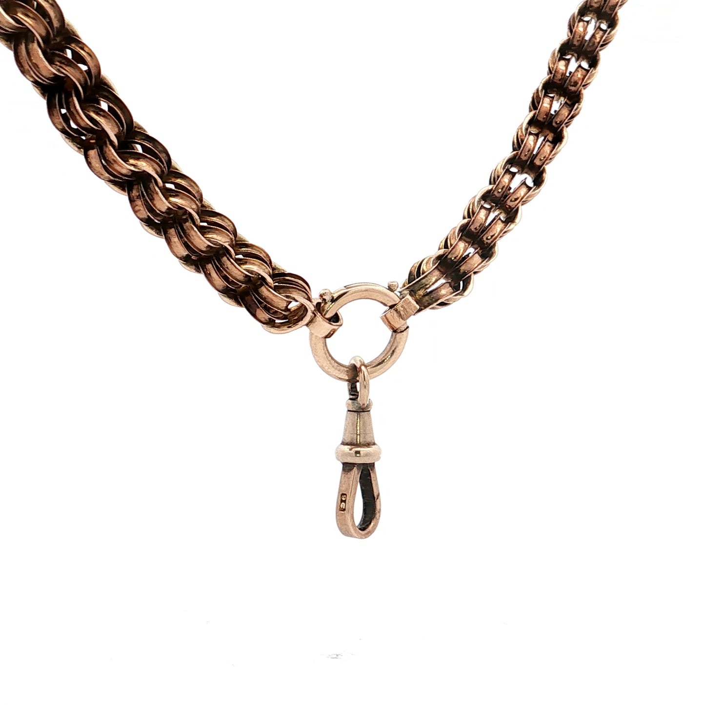 18" Antique Victorian Rolo Chain Necklace in 9k Rose Gold
