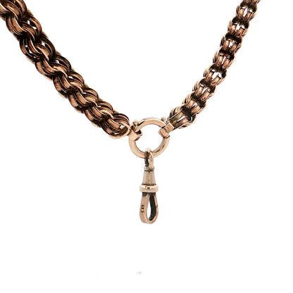 18" Antique Victorian Rolo Chain Necklace in 9k Rose Gold