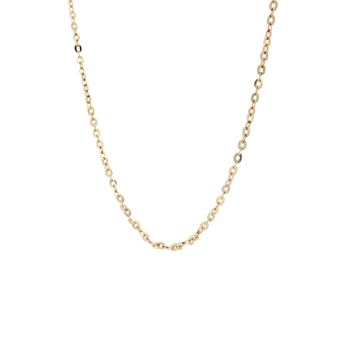 18" Oval Link Cable Chain Necklace in 14k Yellow Gold