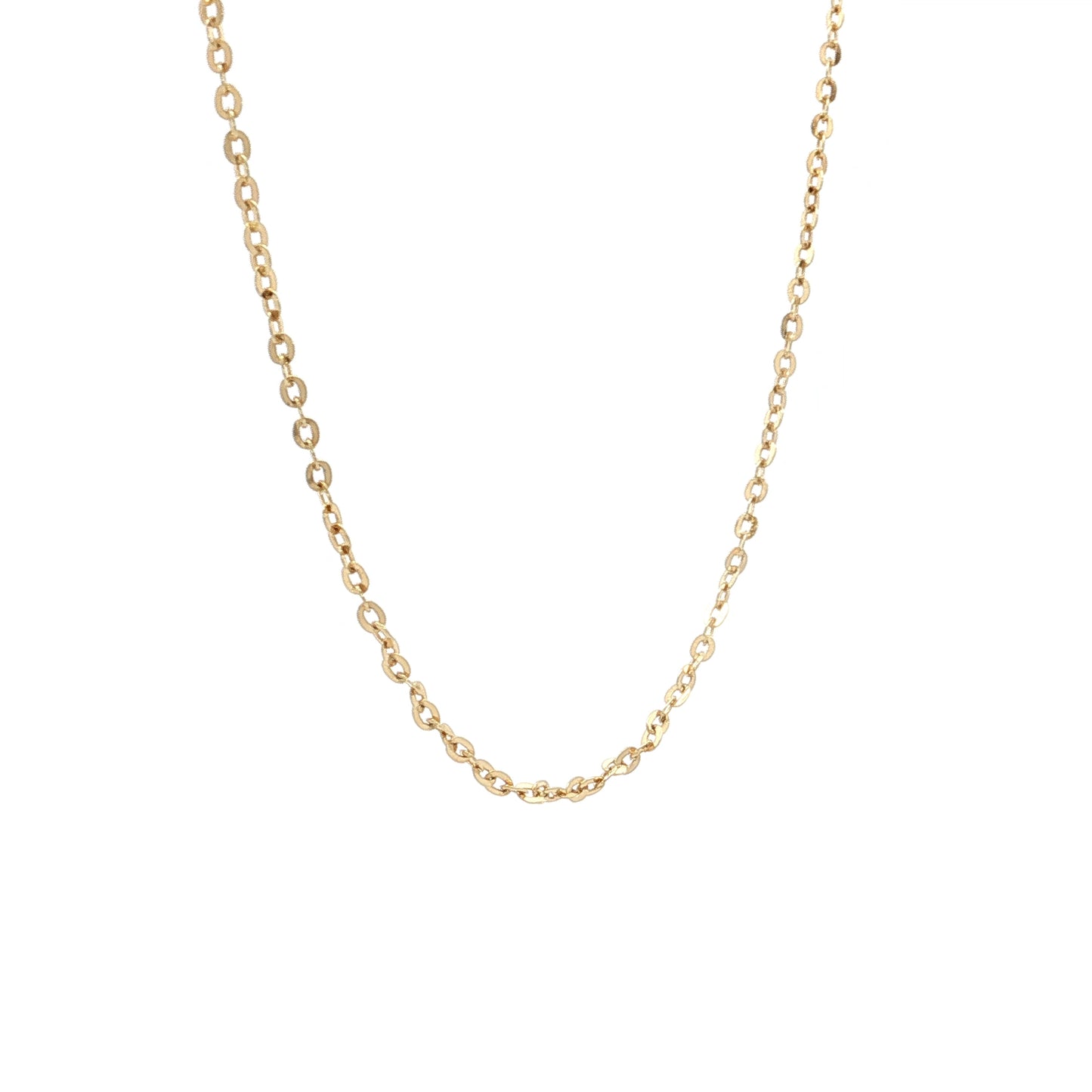 18" Oval Link Cable Chain Necklace in 14k Yellow Gold