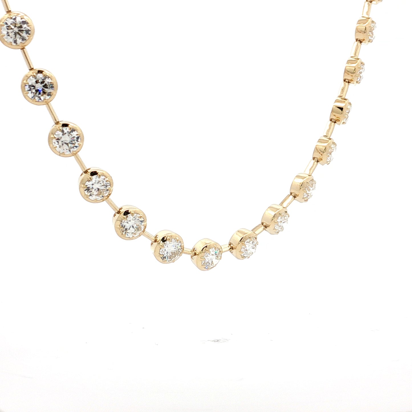 18.69 Diamond Tennis Necklace in 18k Yellow Gold