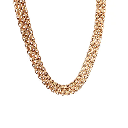 16" Mesh Collar Necklace in 14k Yellow Gold
