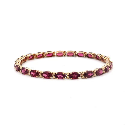 12.10 Rhodolite Garnet Tennis Bracelet in 14k