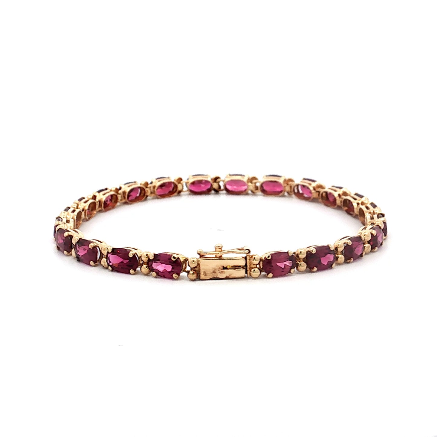 12.10 Rhodolite Garnet Tennis Bracelet in 14k