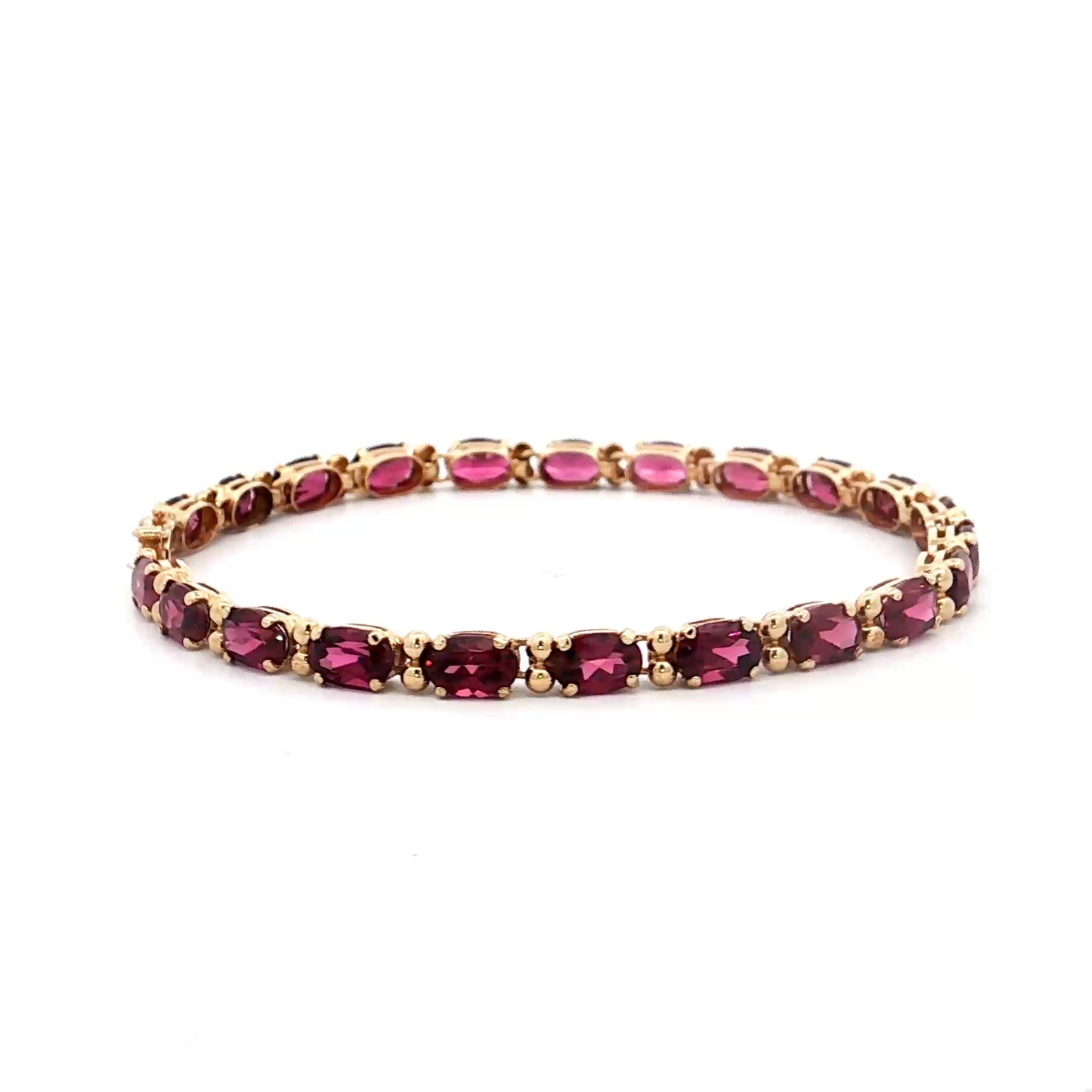 12.10 Rhodolite Garnet Tennis Bracelet in 14k