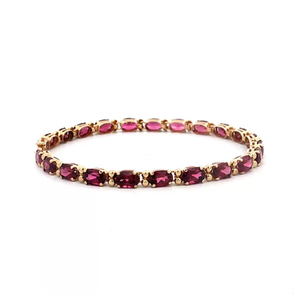 12.10 Rhodolite Garnet Tennis Bracelet in 14k