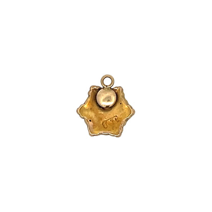 Vintage Victorian Diamond Star Charm 15k Yellow Gold