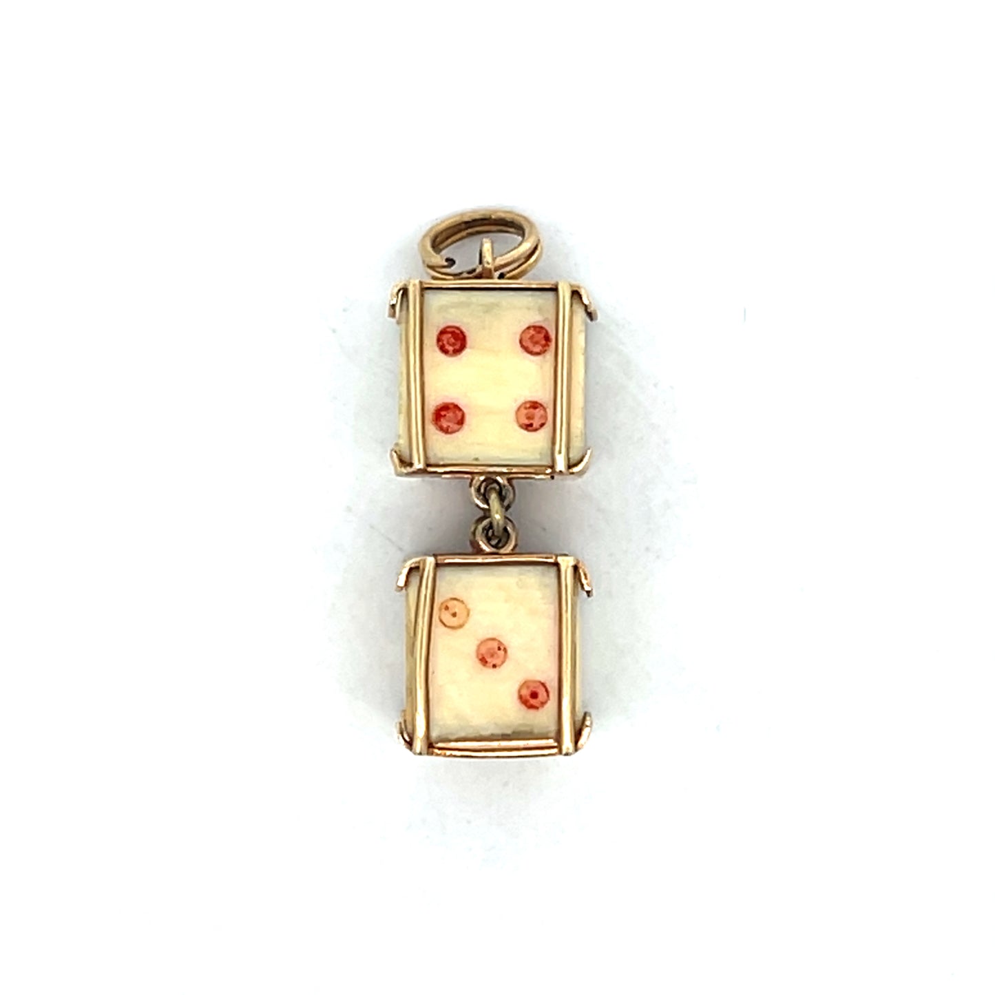 Vintage Mid-Century Dice Charm in 14k Yellow Gold