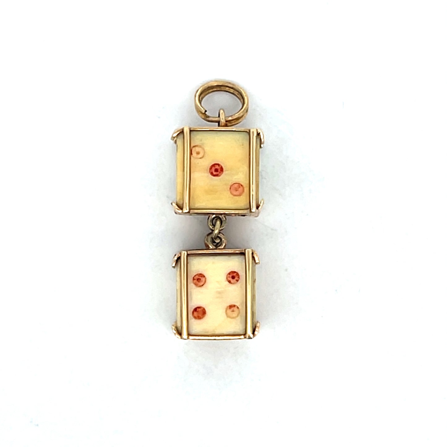 Vintage Mid-Century Dice Charm in 14k Yellow Gold
