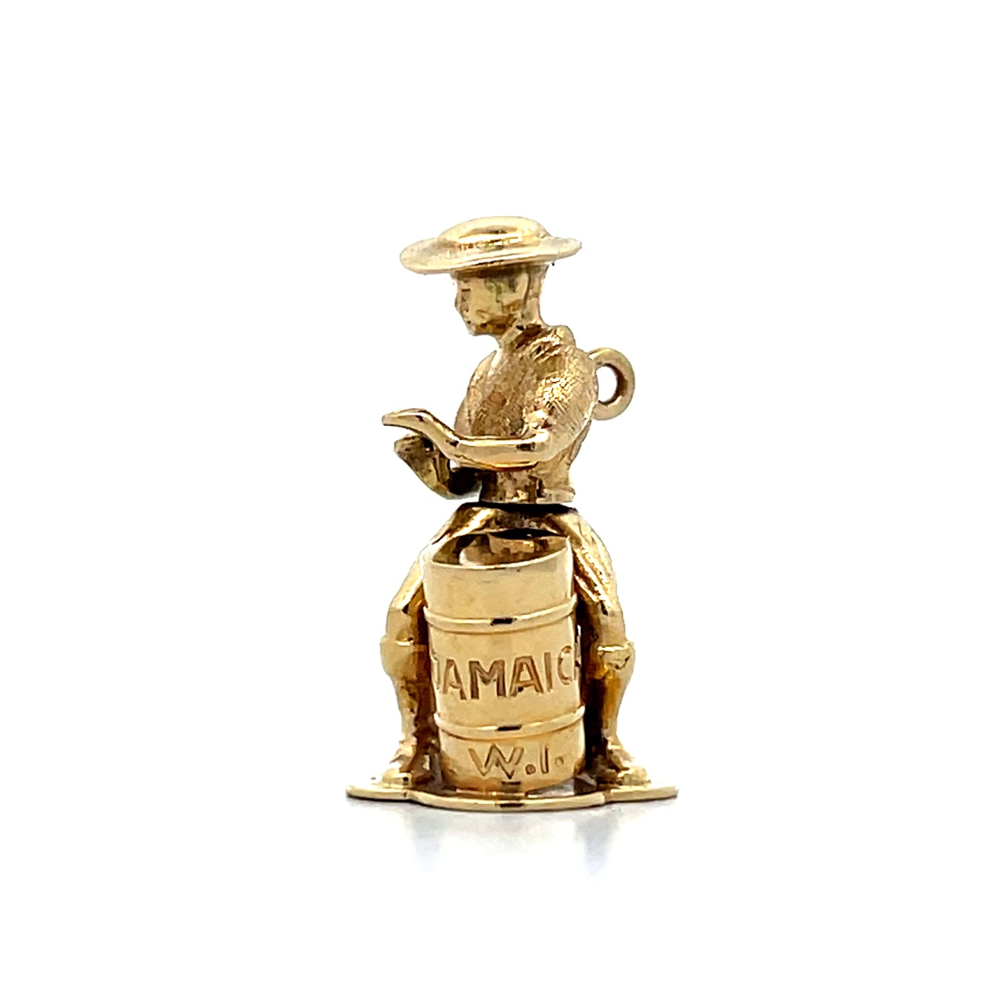 Vintage Mid-Century Jamaican Drummer Charm in 14k
