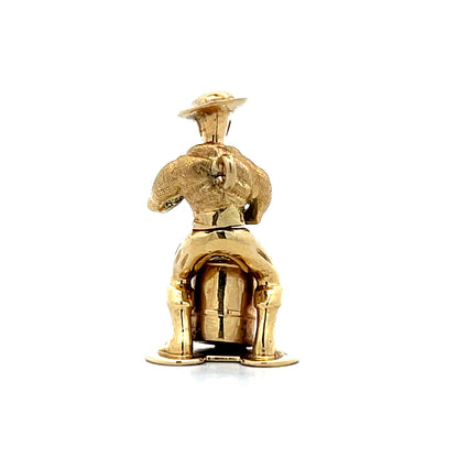 Vintage Mid-Century Jamaican Drummer Charm in 14k