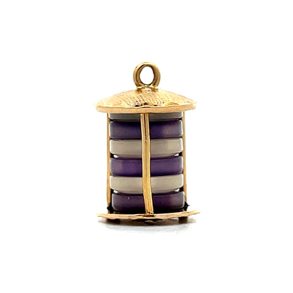 Vintage Mid-Century Lantern Charm 14k Yellow Gold