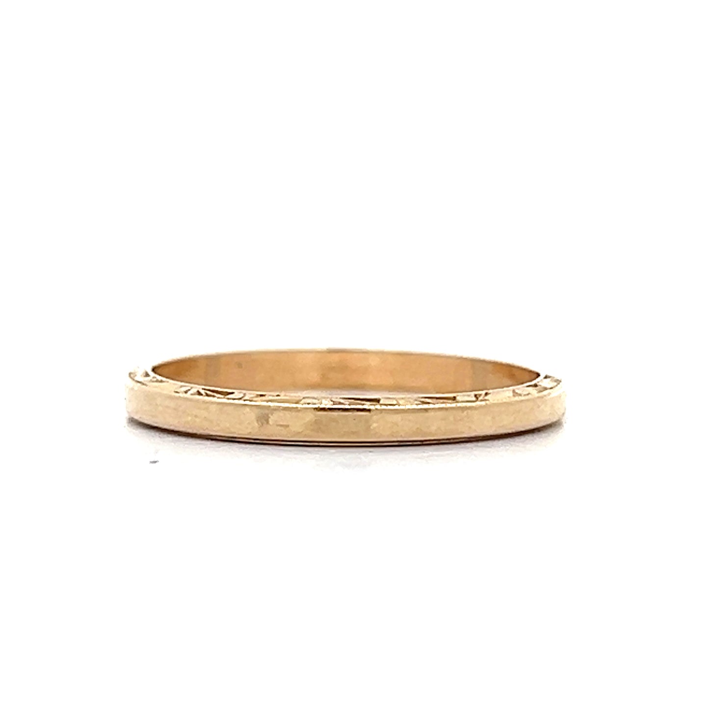Vintage Retro 2mm Wedding Band in 14k Yellow Gold