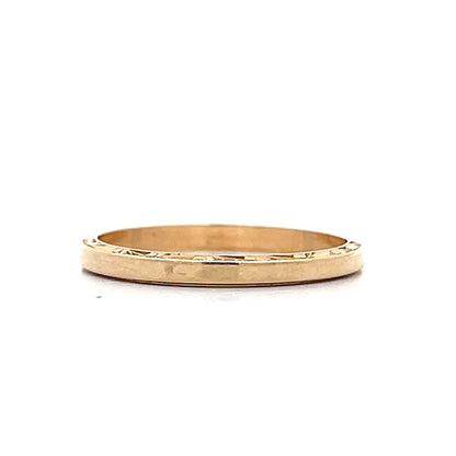 Vintage Retro 2mm Wedding Band in 14k Yellow Gold