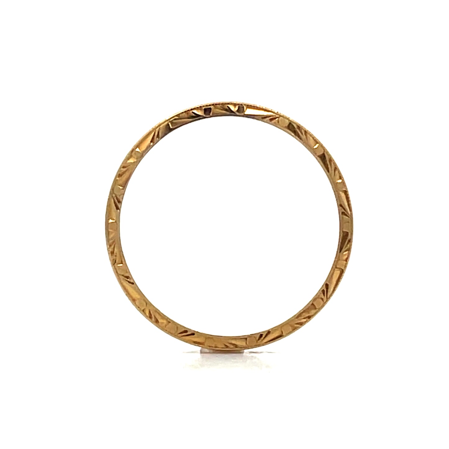 Vintage Retro 2mm Wedding Band in 14k Yellow Gold