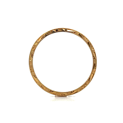 Vintage Retro 2mm Wedding Band in 14k Yellow Gold