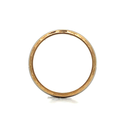 Vintage Retro Two-Tone Milgrain Wedding Band in 14k