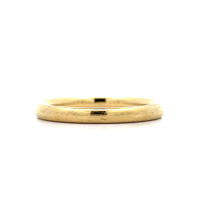2mm Classic Half Round Wedding Band in 18k
