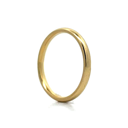 2mm Classic Half Round Wedding Band in 18k