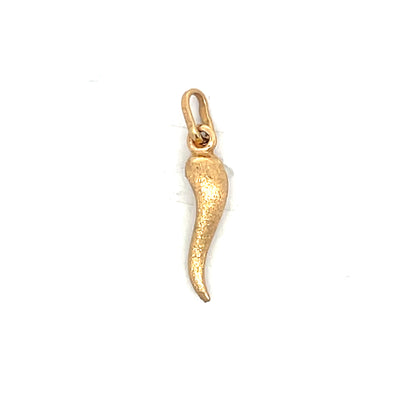 Cornicello Good Luck Charm in 14k Yellow Gold