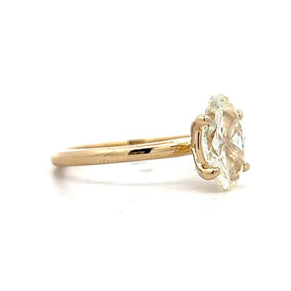 1.48 Antique Moval Diamond Engagement Ring in 14k