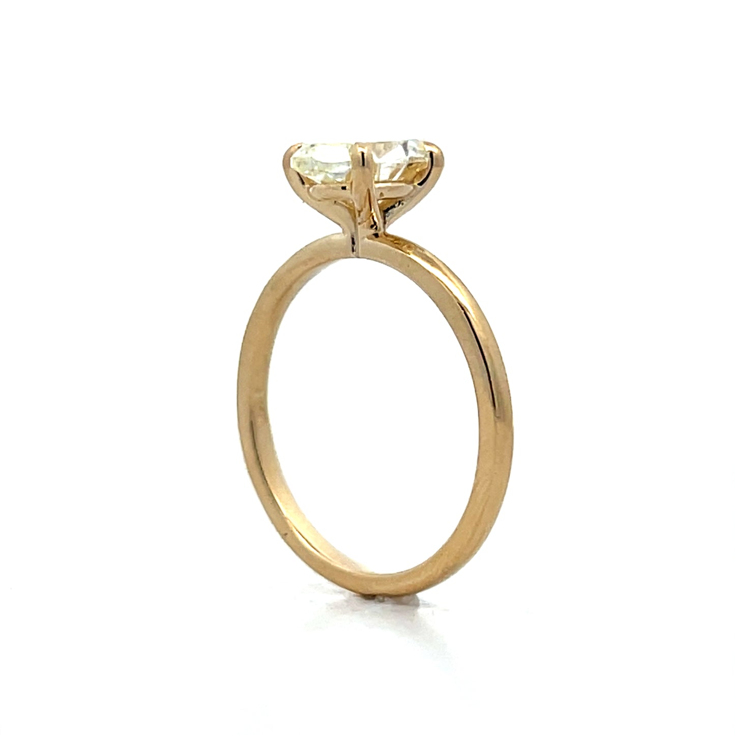 1.48 Antique Moval Diamond Engagement Ring in 14k