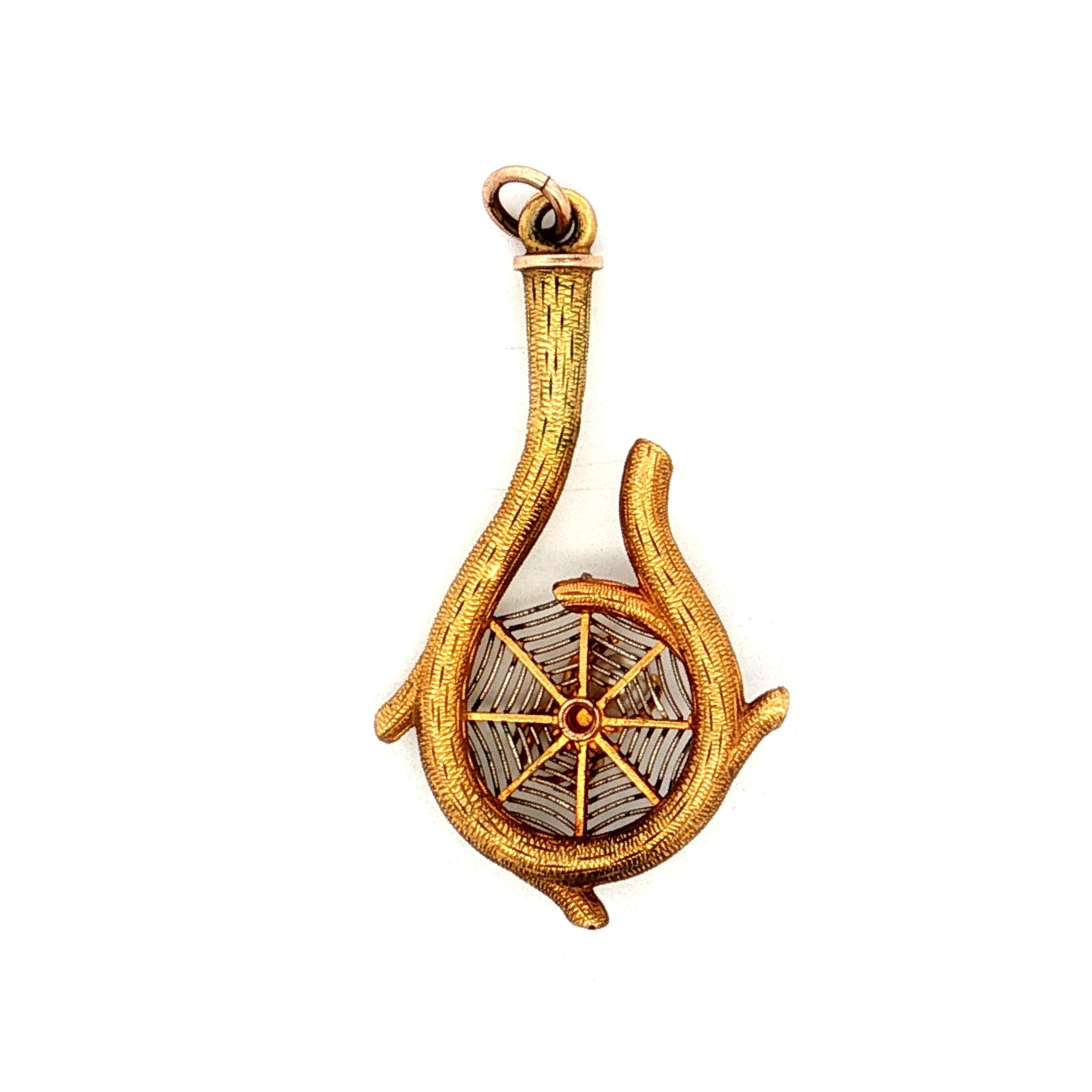 .03 Antique Victorian Spider Web Pendant 18k