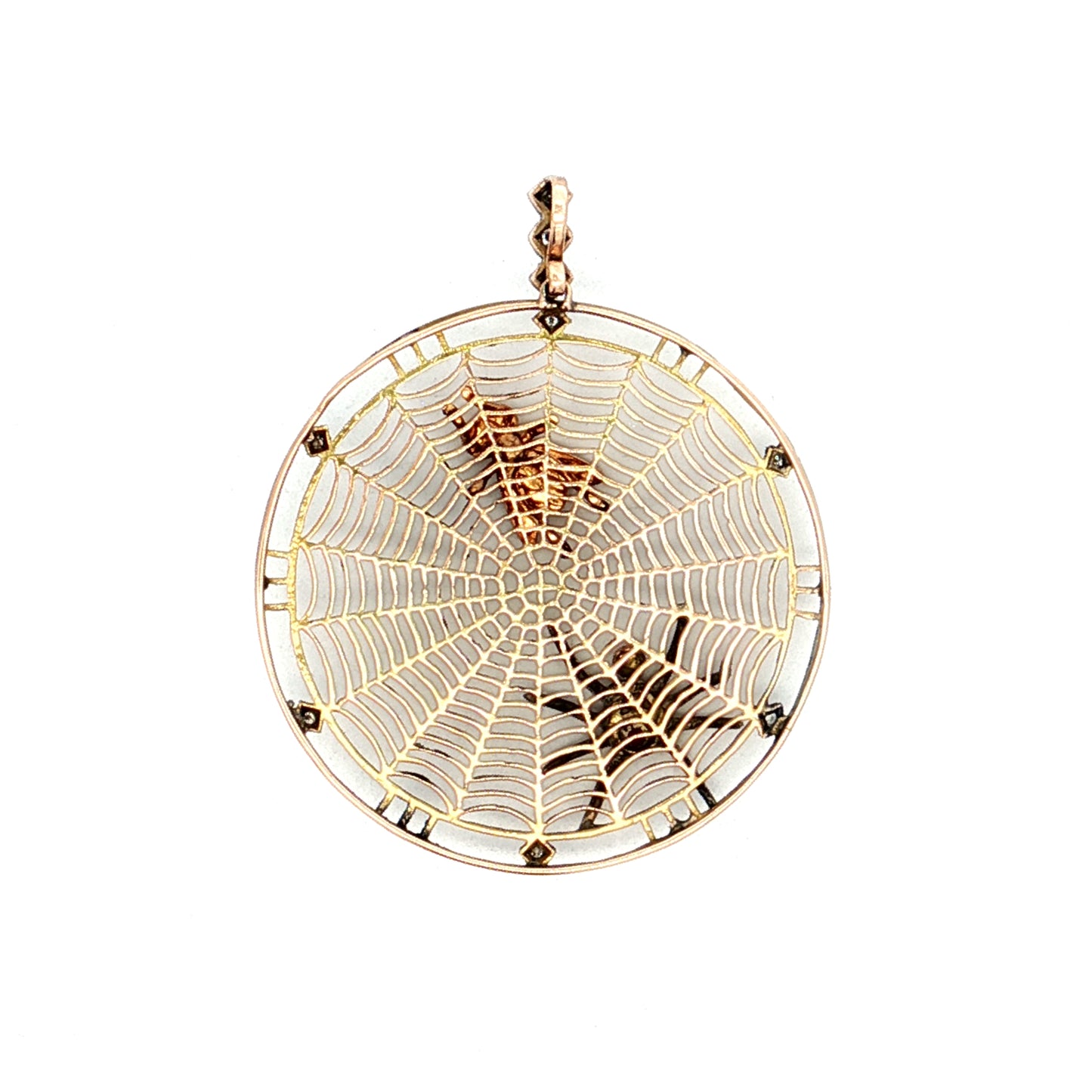 Antique Edwardian Spider Web Pendant 14k/Sterling Silver