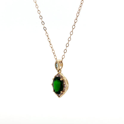 1.21 Tsavorite Garnet & Amethyst Pendant 14k