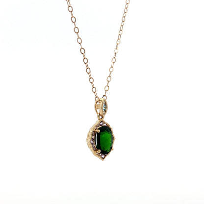1.21 Tsavorite Garnet & Amethyst Pendant 14k